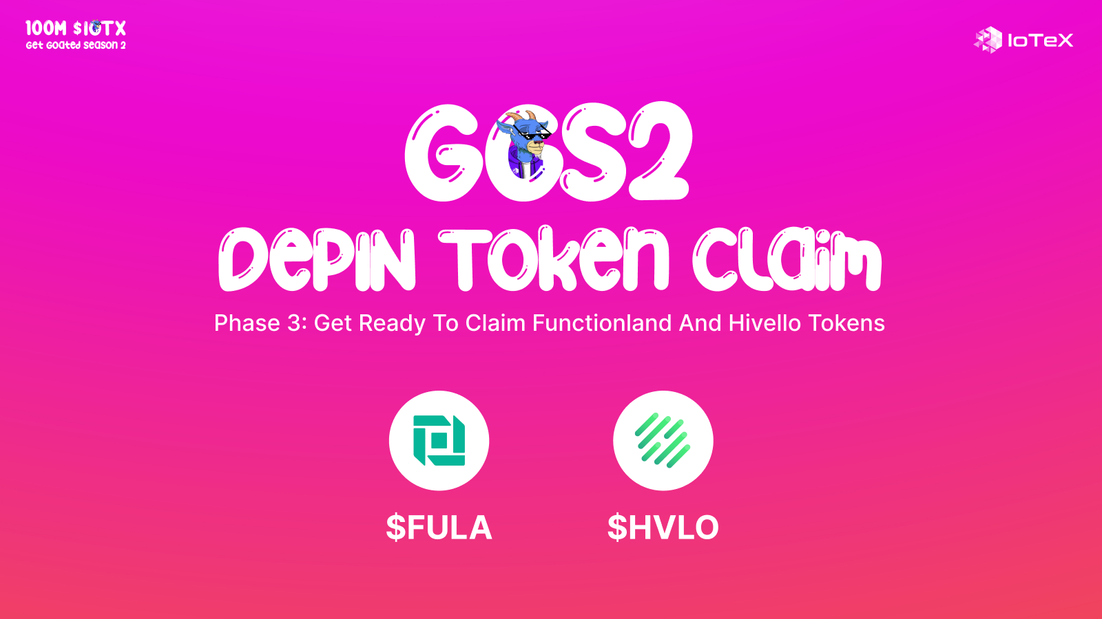 Goated Rewards Phase 3: Get Ready to Claim Functionland and Hivello Tokens