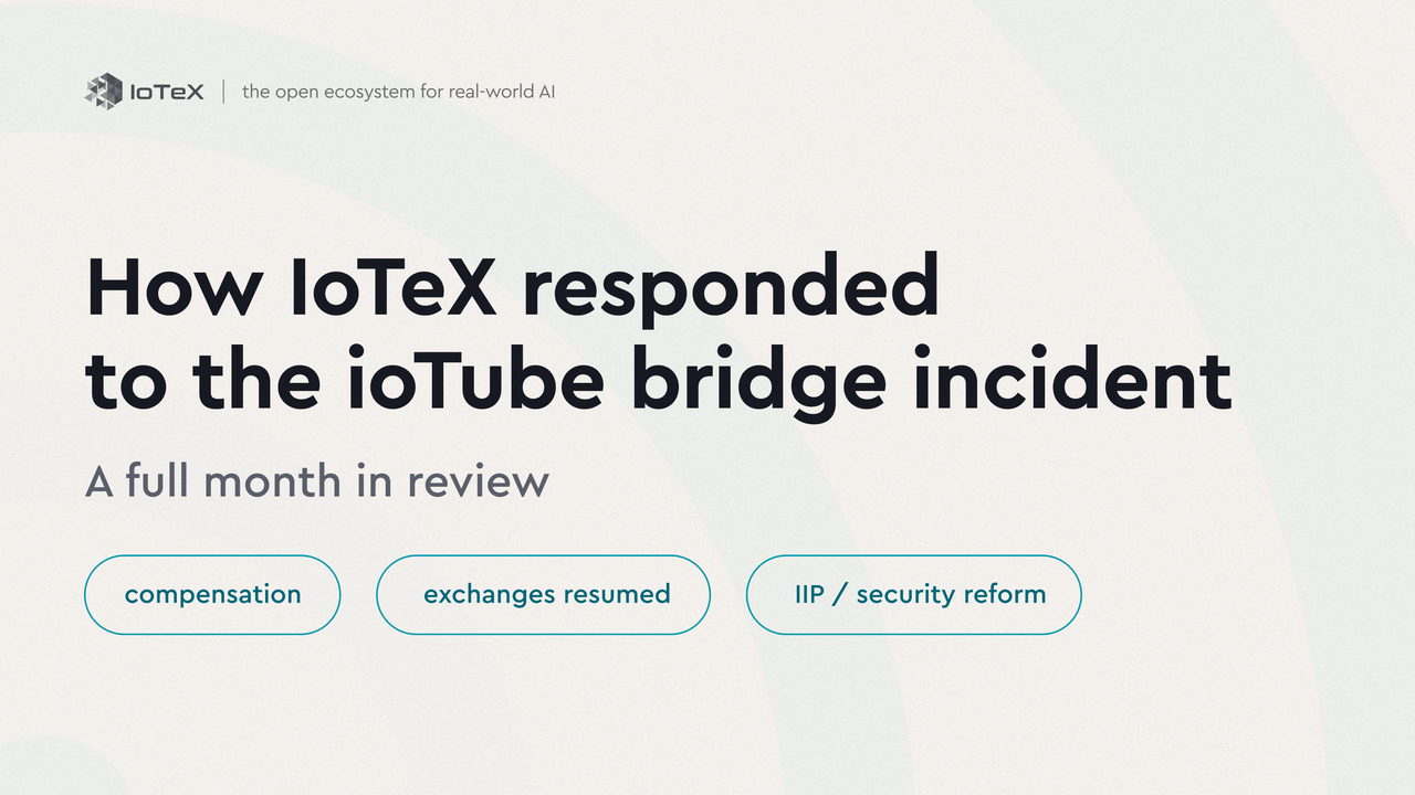 How IoTeX Responded to the ioTube Bridge Incident: A Full Month in Review