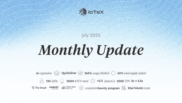 IoTeX Monthly Update (July 2025)