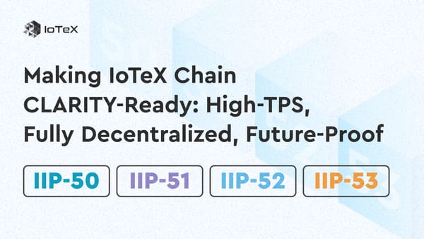 Making IoTeX Chain CLARITY-Ready: High-TPS, Fully Decentralized, Future-Proof